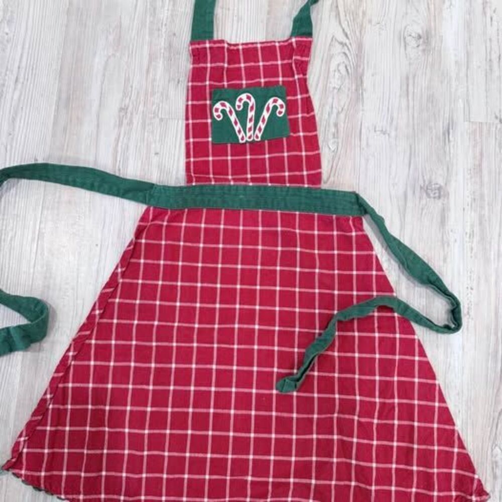 Christmas Red Checkered Candy Cane Apron